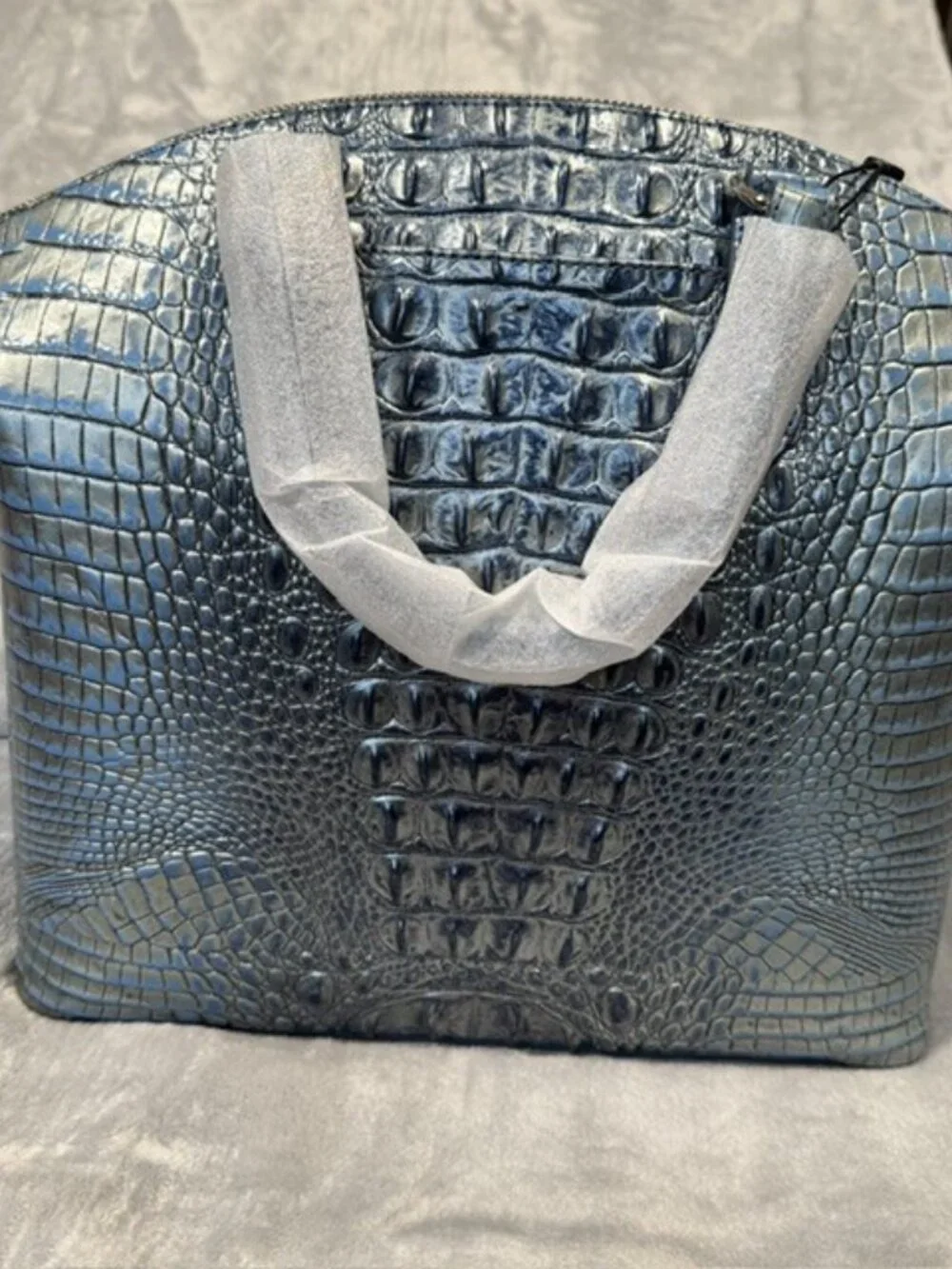 Brahmin Large Duxbury Satchel Serenity Ombre Blue Melbourne Leather NWT